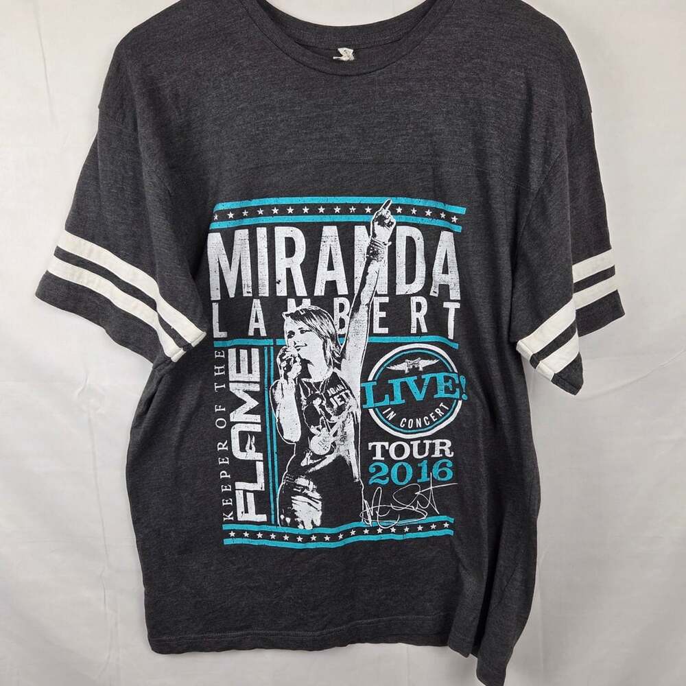 Miranda Lambert Tour 2016 T-Shirt Size L Charcoal Gray Graphic Tee